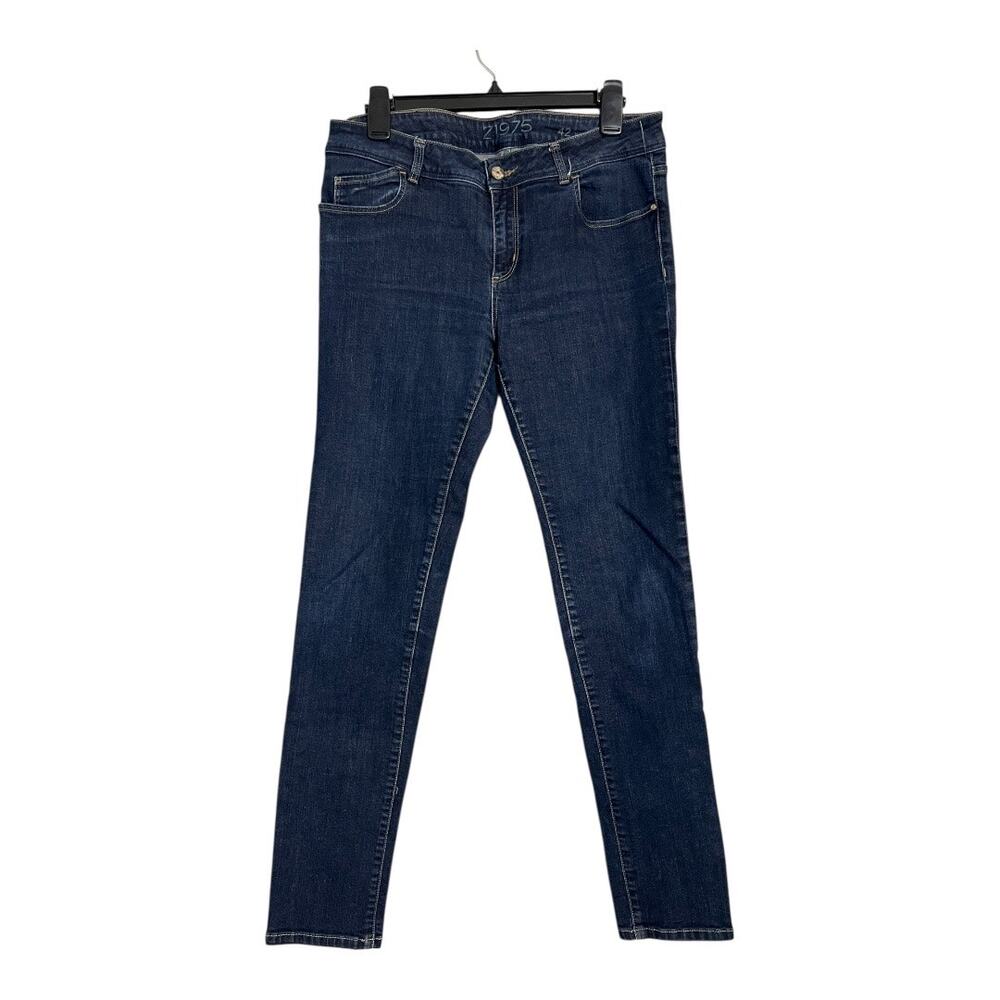 Zara Basic Jeans US 10 Mid Rise Skinny Fit Womens Blue denim Utility Casual